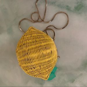 Nwot Kate spade lemon wicker purse
